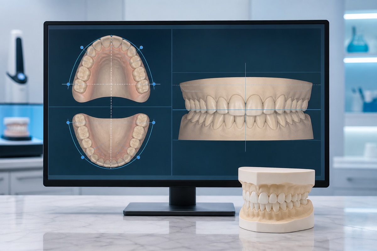 Digital orthodontic study model with clinical measurements