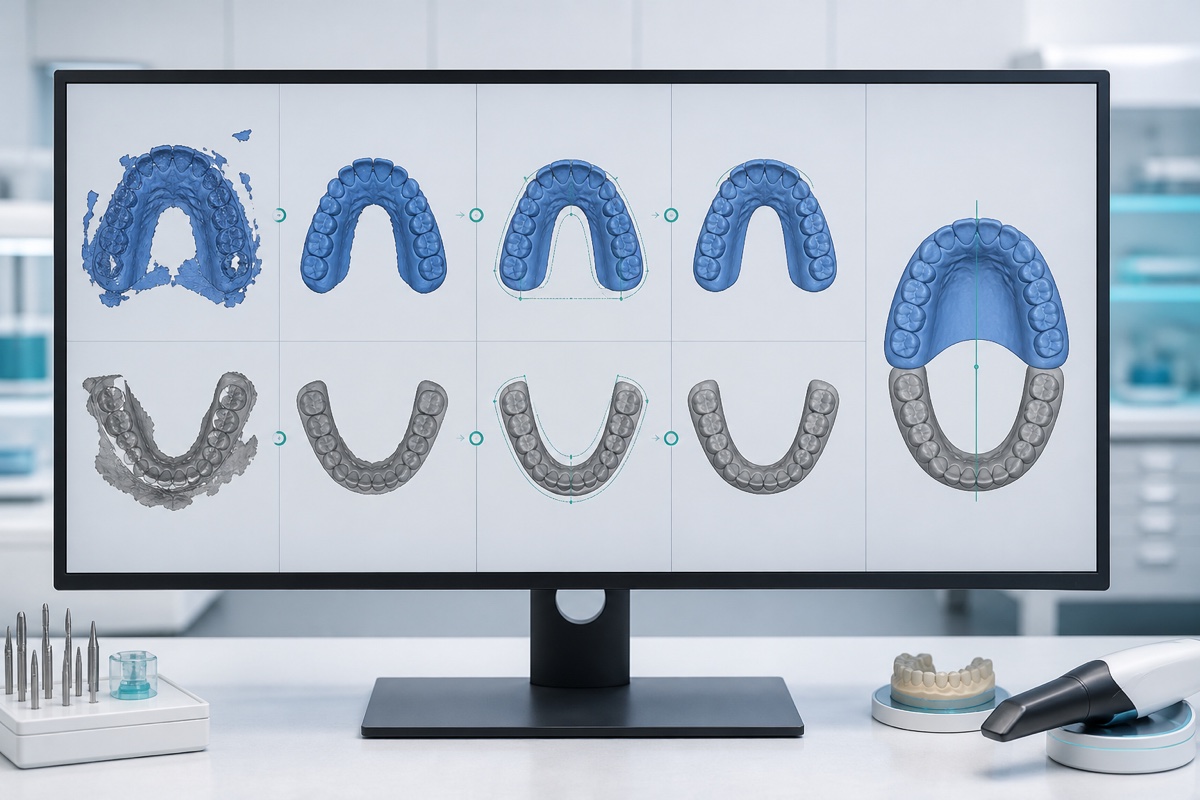 Raw and processed digital dental scan meshes