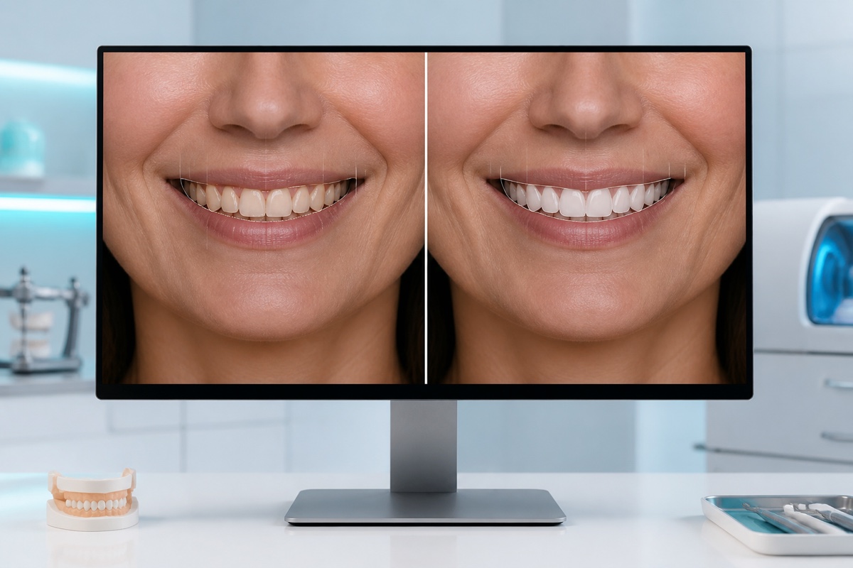 Before-and-proposed virtual smile preview