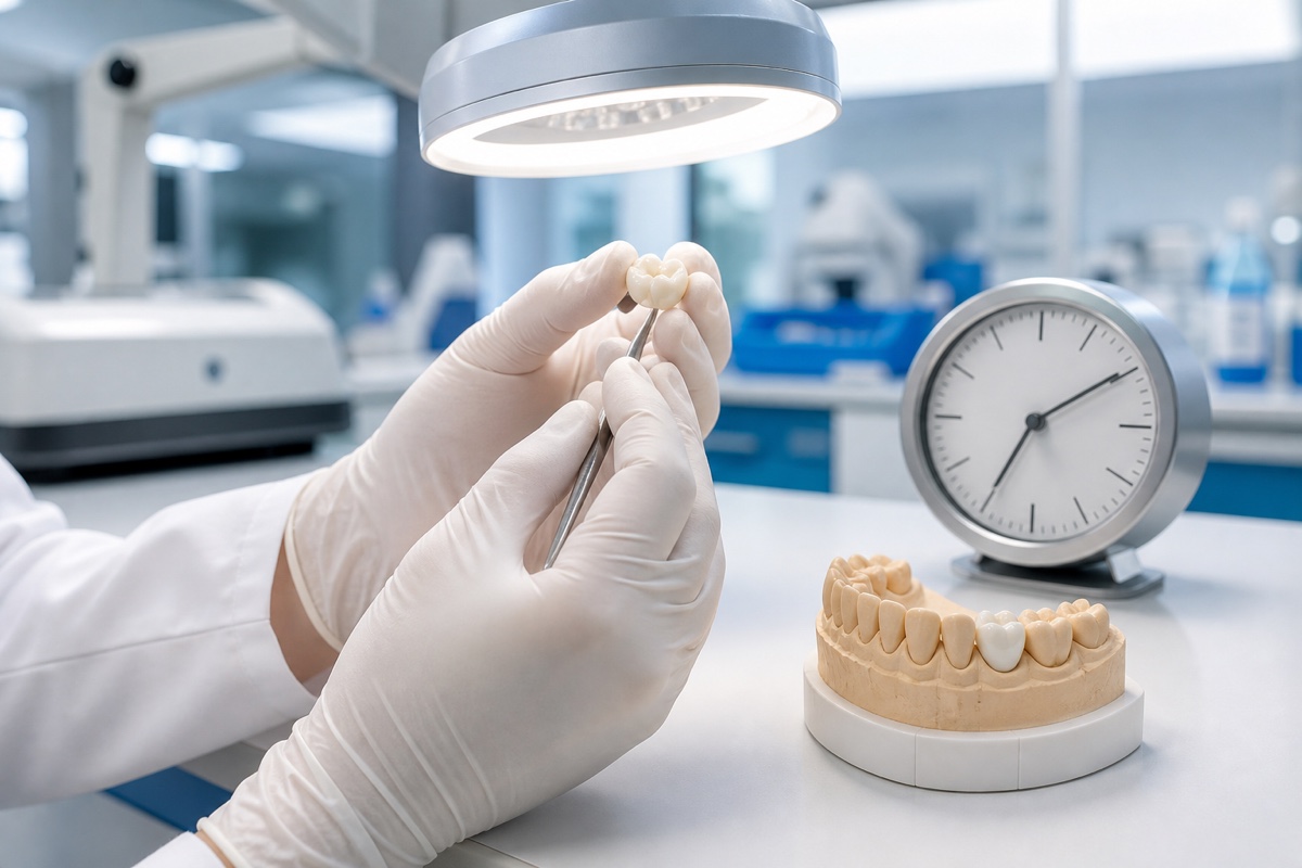 Same-day emergency dental restoration inspection and turnaround